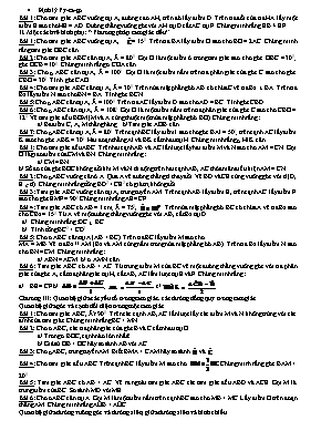 Bài tập nâng cao Hình học 7 chương II và III